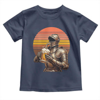 Funny Medieval Renaissance Drinker Toddler T Shirt Vintage Knight In Armor Beer Lover