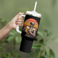 Funny Medieval Renaissance Drinker Tumbler With Handle Vintage Knight In Armor Beer Lover