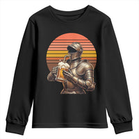 Funny Medieval Renaissance Drinker Youth Sweatshirt Vintage Knight In Armor Beer Lover