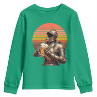 Funny Medieval Renaissance Drinker Youth Sweatshirt Vintage Knight In Armor Beer Lover