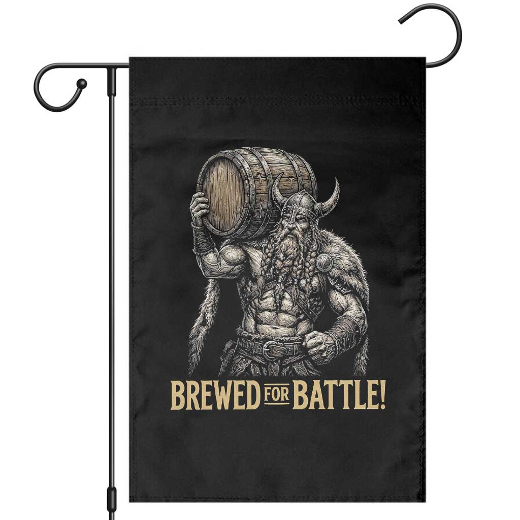 Vintage Viking Beer Drinker Warrior Gift Garden Flag Brewed For Battle