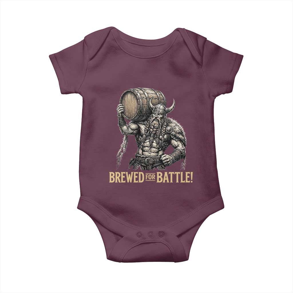 Vintage Viking Beer Drinker Warrior Gift Baby Onesie Brewed For Battle
