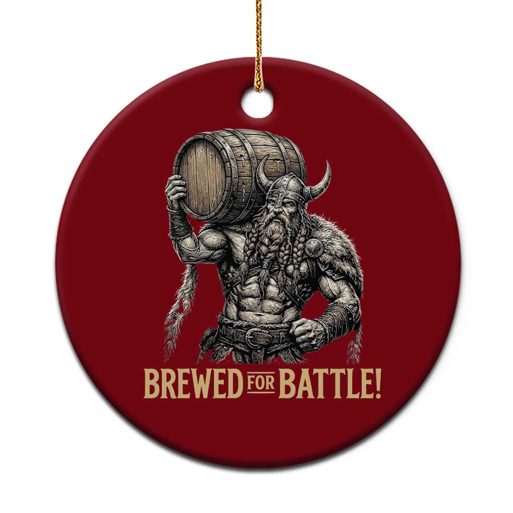 Vintage Viking Beer Drinker Warrior Gift Ceramic Ornament Brewed For Battle