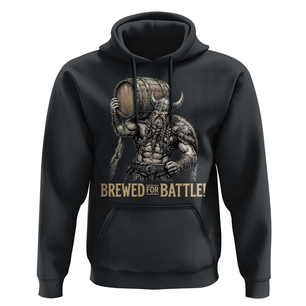 Vintage Viking Beer Drinker Warrior Gift Hoodie Brewed For Battle