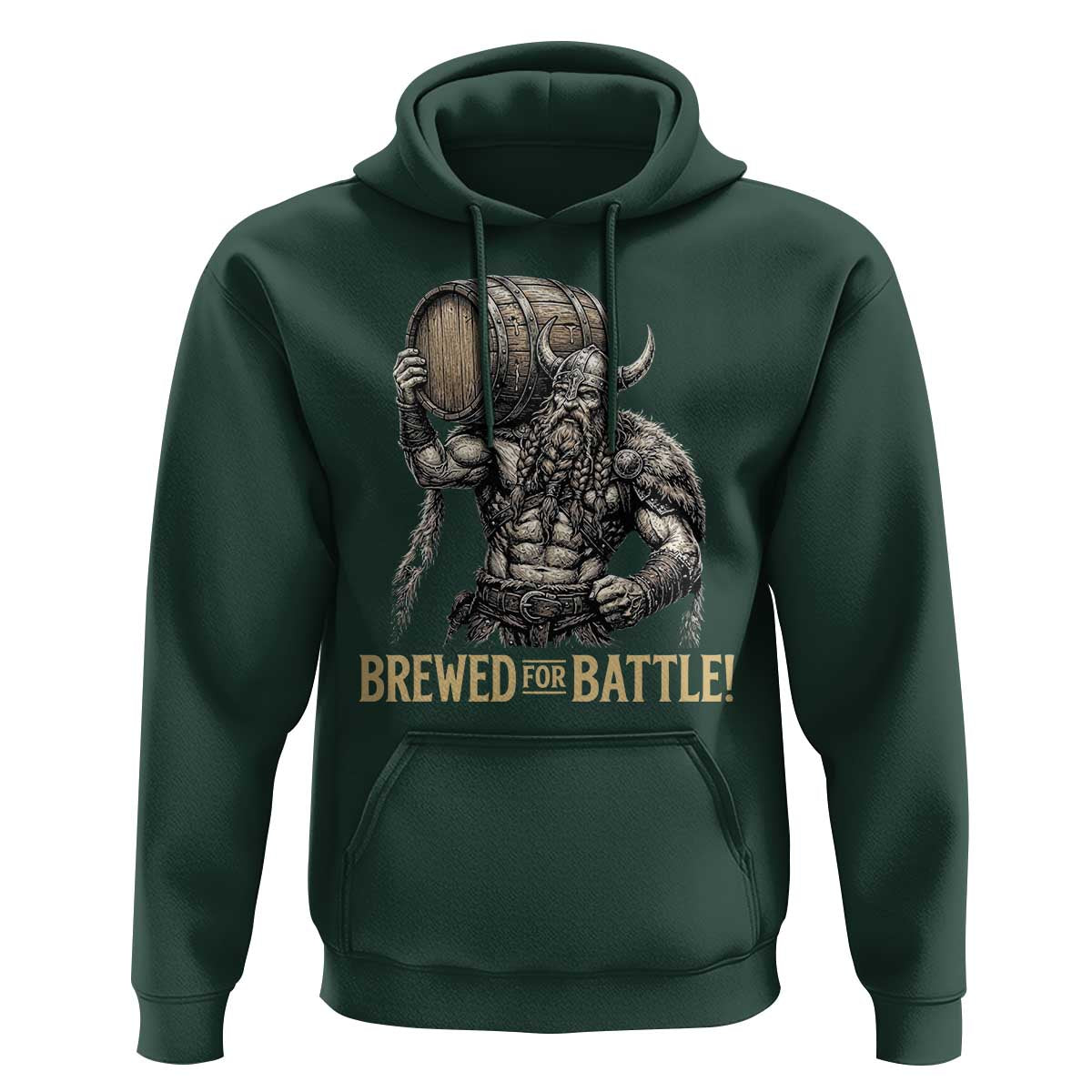 Vintage Viking Beer Drinker Warrior Gift Hoodie Brewed For Battle