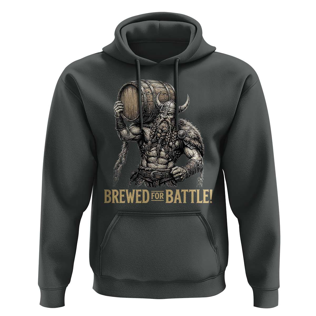 Vintage Viking Beer Drinker Warrior Gift Hoodie Brewed For Battle
