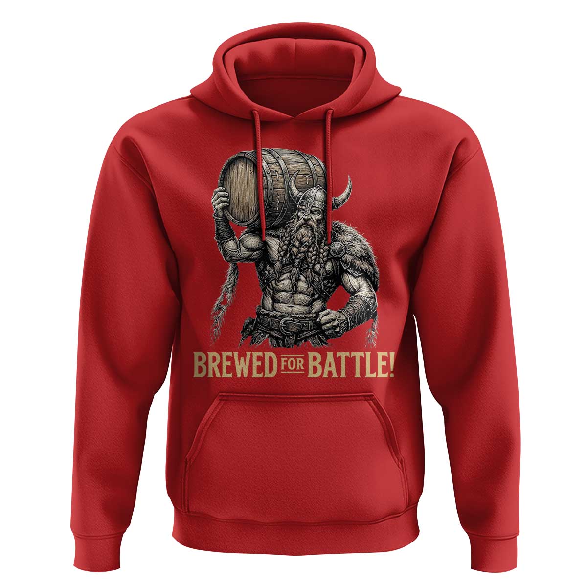 Vintage Viking Beer Drinker Warrior Gift Hoodie Brewed For Battle