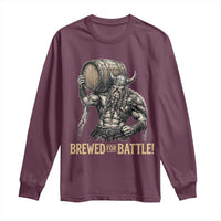 Vintage Viking Beer Drinker Warrior Gift Long Sleeve Shirt Brewed For Battle