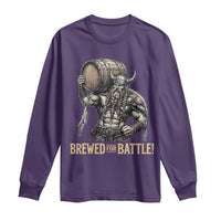 Vintage Viking Beer Drinker Warrior Gift Long Sleeve Shirt Brewed For Battle