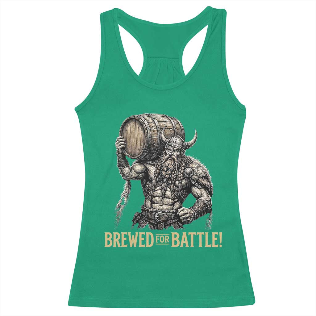 Vintage Viking Beer Drinker Warrior Gift Racerback Tank Top Brewed For Battle