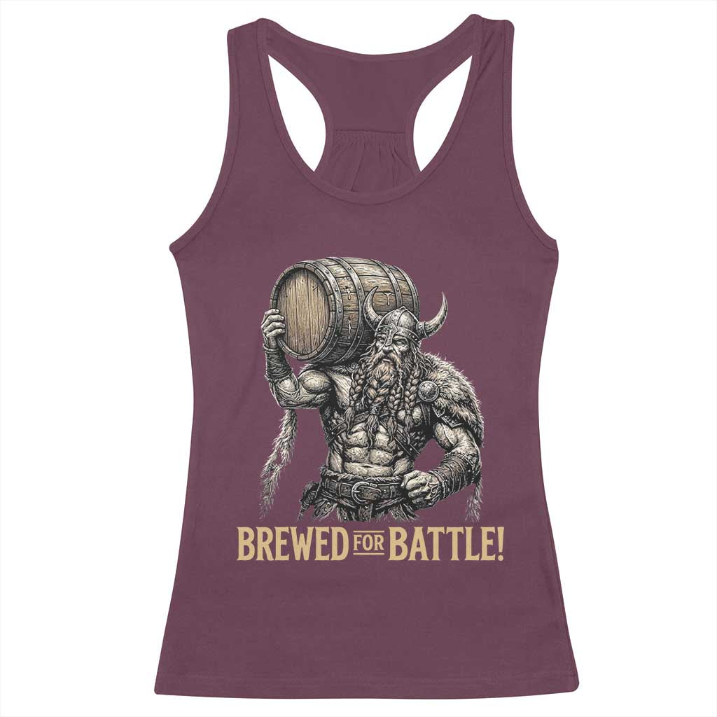 Vintage Viking Beer Drinker Warrior Gift Racerback Tank Top Brewed For Battle