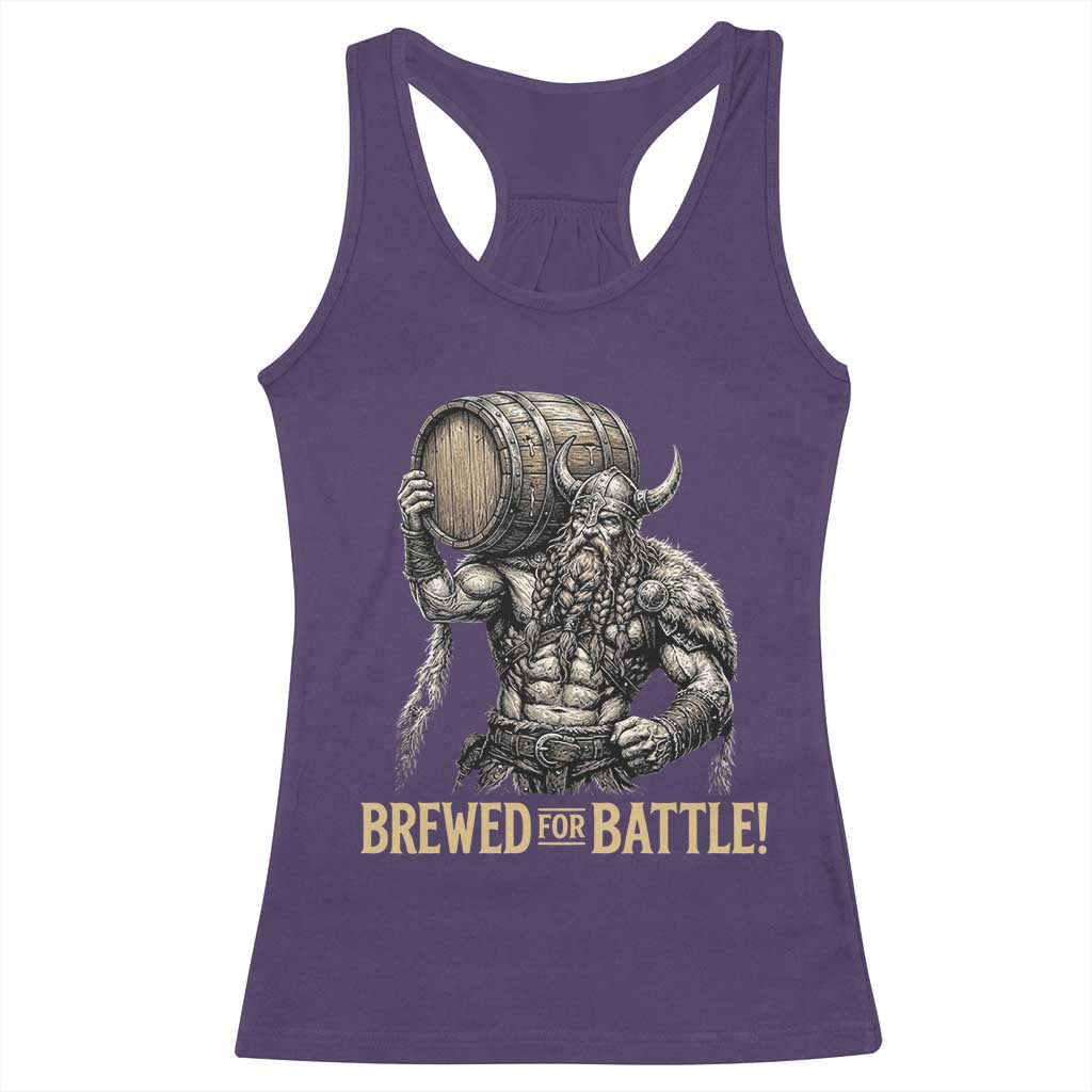 Vintage Viking Beer Drinker Warrior Gift Racerback Tank Top Brewed For Battle