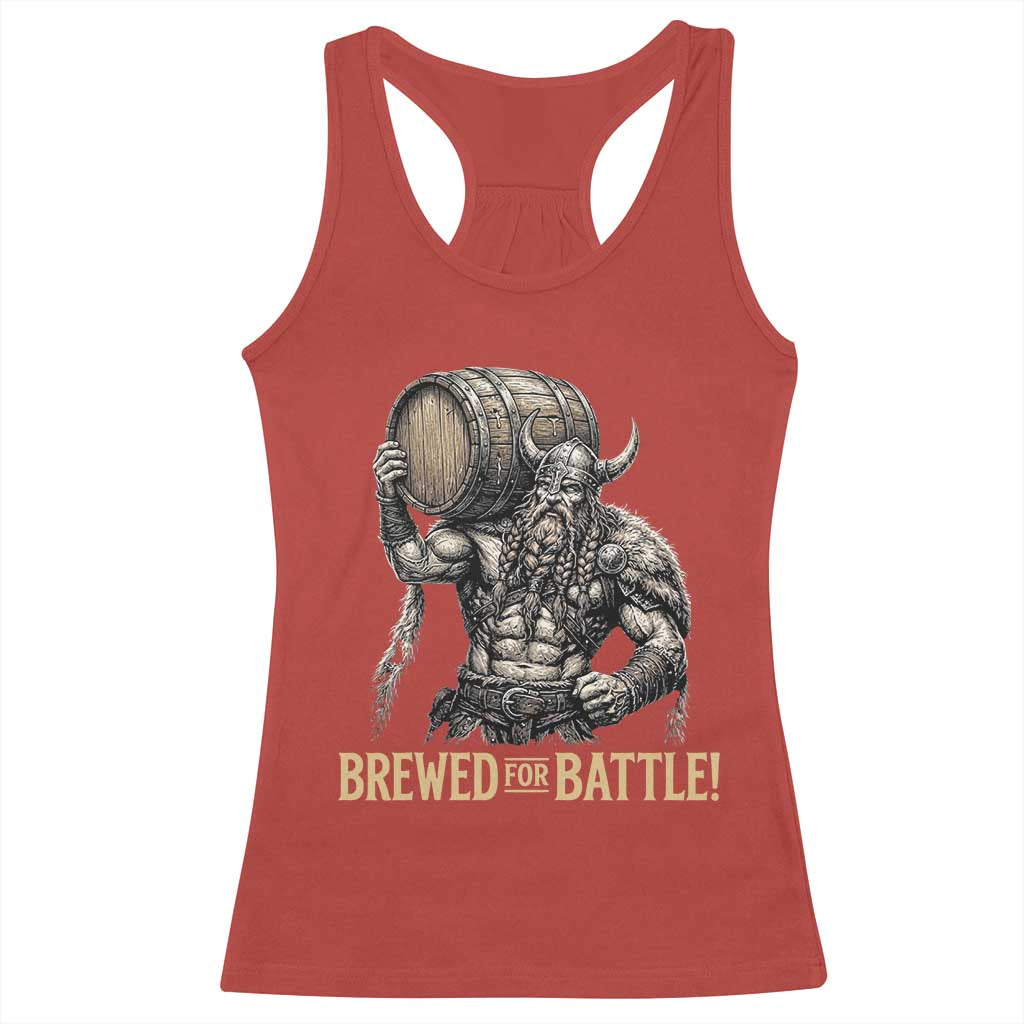Vintage Viking Beer Drinker Warrior Gift Racerback Tank Top Brewed For Battle