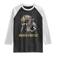 Vintage Viking Beer Drinker Warrior Gift Raglan Shirt Brewed For Battle