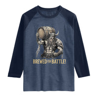 Vintage Viking Beer Drinker Warrior Gift Raglan Shirt Brewed For Battle