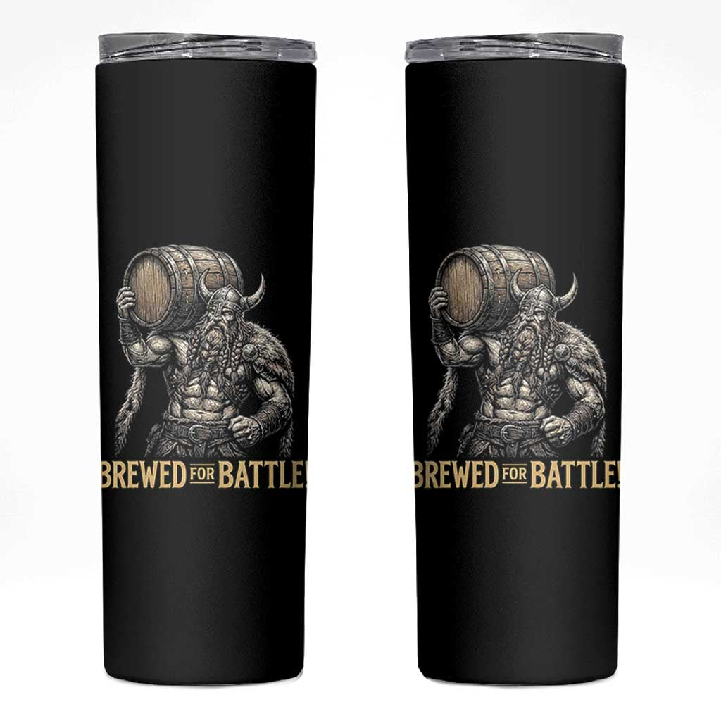 Vintage Viking Beer Drinker Warrior Gift Skinny Tumbler Brewed For Battle