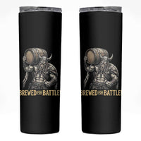 Vintage Viking Beer Drinker Warrior Gift Skinny Tumbler Brewed For Battle