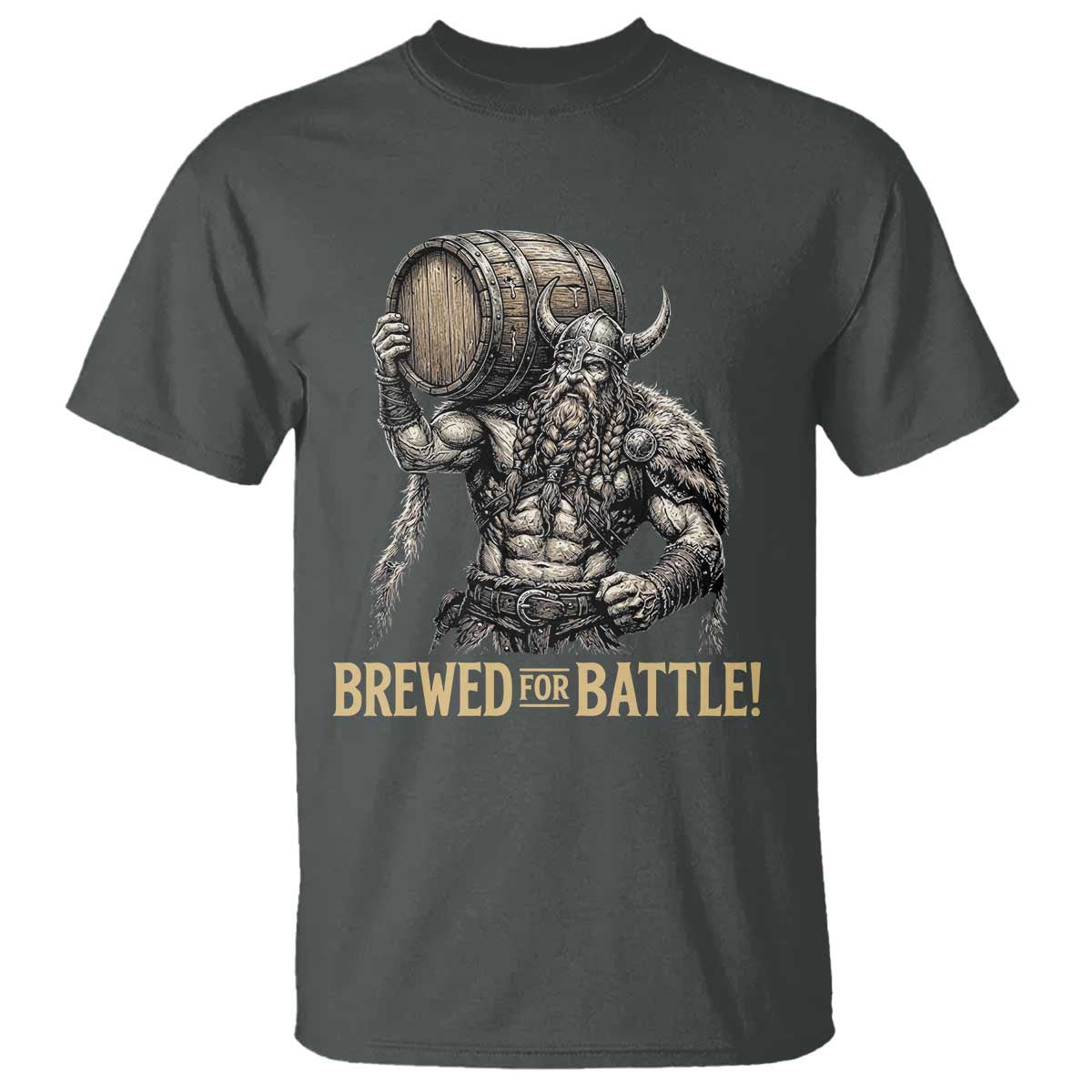 Vintage Viking Beer Drinker Warrior Gift T Shirt Brewed For Battle