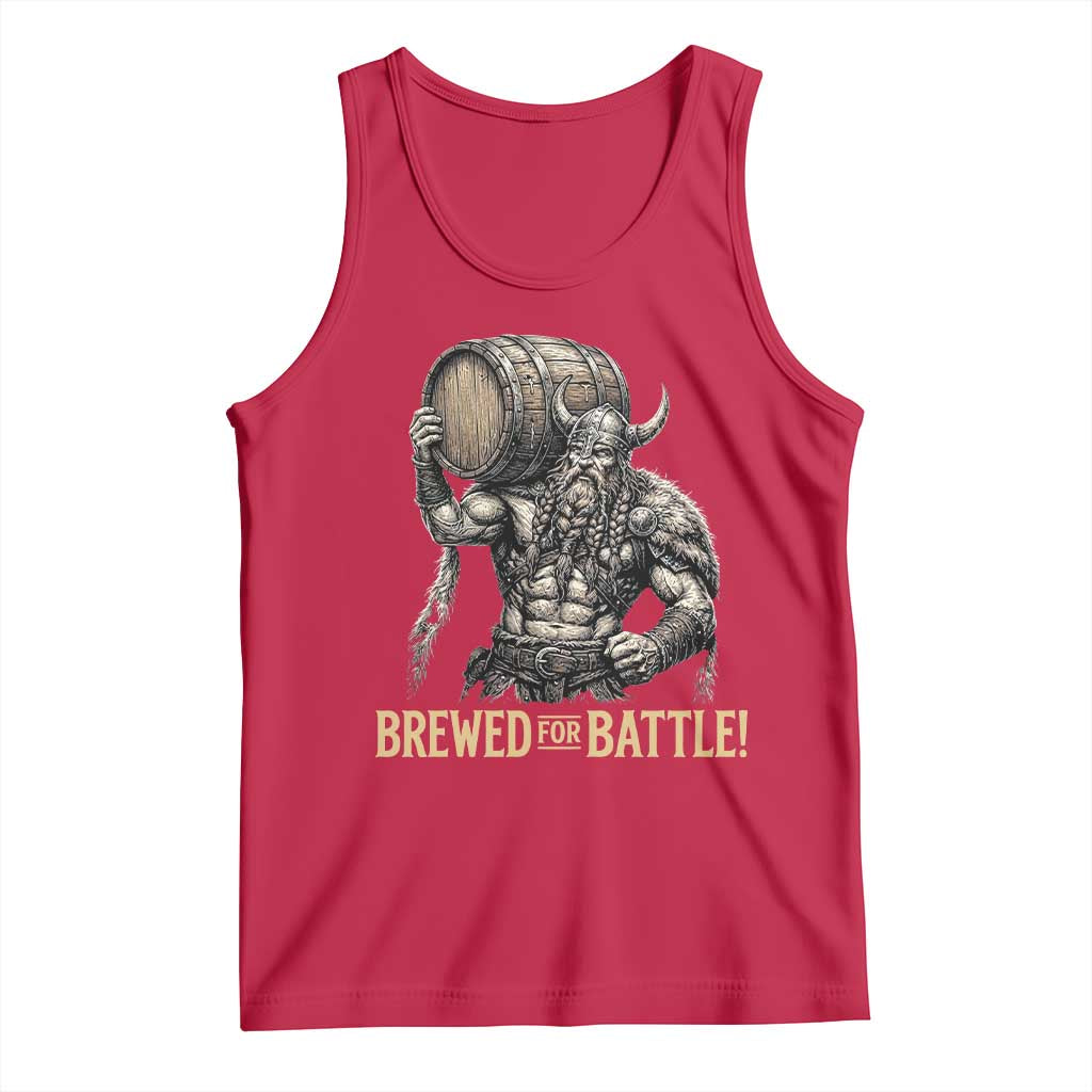 Vintage Viking Beer Drinker Warrior Gift Tank Top Brewed For Battle