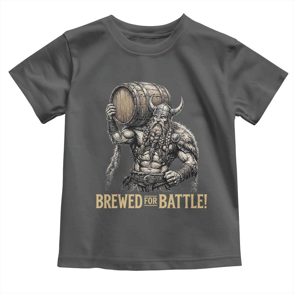 Vintage Viking Beer Drinker Warrior Gift Toddler T Shirt Brewed For Battle