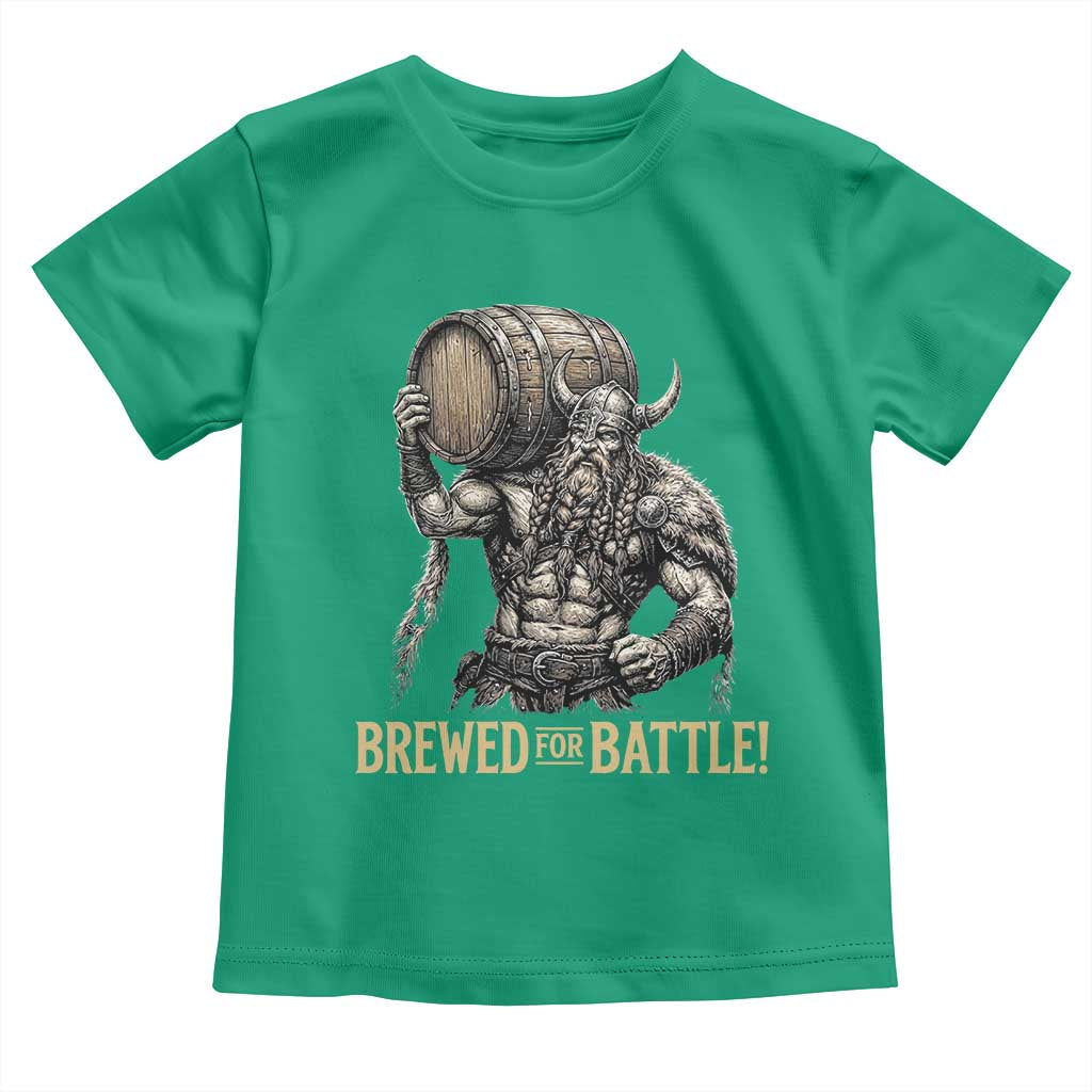 Vintage Viking Beer Drinker Warrior Gift Toddler T Shirt Brewed For Battle