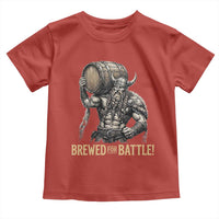 Vintage Viking Beer Drinker Warrior Gift Toddler T Shirt Brewed For Battle