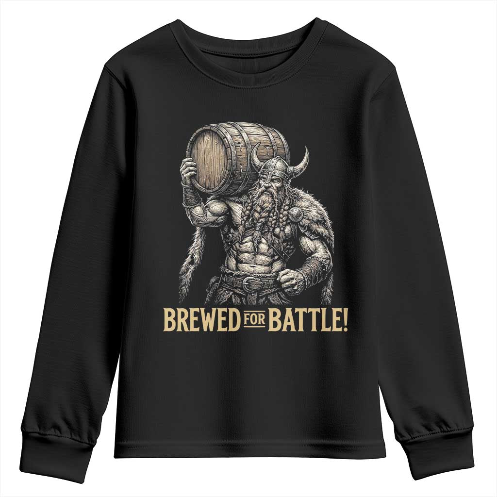 Vintage Viking Beer Drinker Warrior Gift Youth Sweatshirt Brewed For Battle