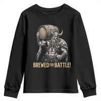 Vintage Viking Beer Drinker Warrior Gift Youth Sweatshirt Brewed For Battle