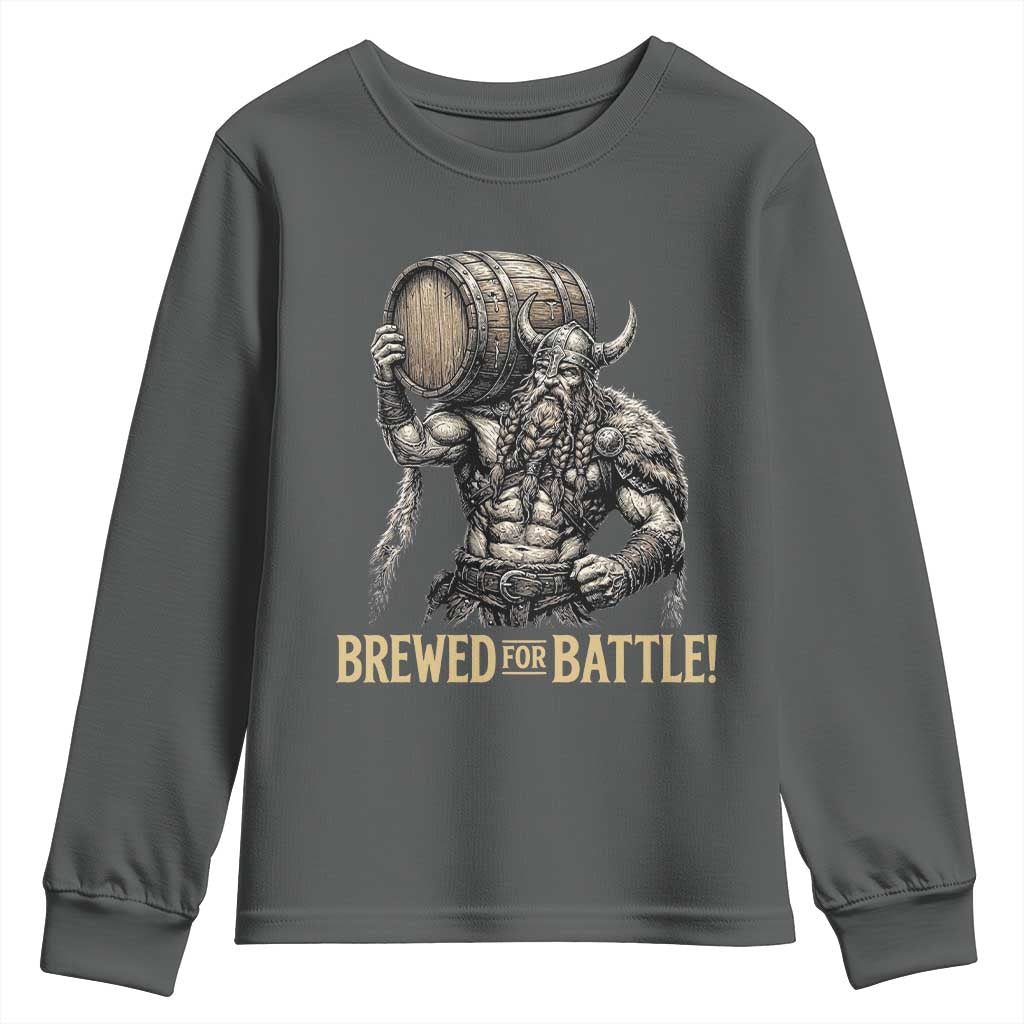 Vintage Viking Beer Drinker Warrior Gift Youth Sweatshirt Brewed For Battle