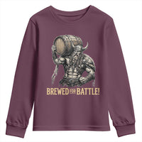 Vintage Viking Beer Drinker Warrior Gift Youth Sweatshirt Brewed For Battle