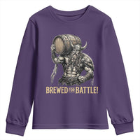 Vintage Viking Beer Drinker Warrior Gift Youth Sweatshirt Brewed For Battle