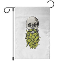 Vintage Craft Brewer Beer Lover Gift Garden Flag Beer Hops Beard Skull