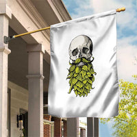 Vintage Craft Brewer Beer Lover Gift Garden Flag Beer Hops Beard Skull