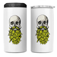 Vintage Craft Brewer Beer Lover Gift 4 in 1 Can Cooler Tumbler Beer Hops Beard Skull