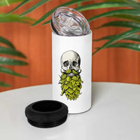 Vintage Craft Brewer Beer Lover Gift 4 in 1 Can Cooler Tumbler Beer Hops Beard Skull