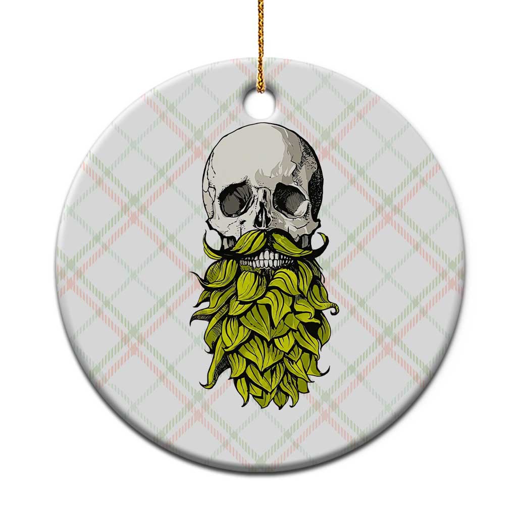 Vintage Craft Brewer Beer Lover Gift Ceramic Ornament Beer Hops Beard Skull
