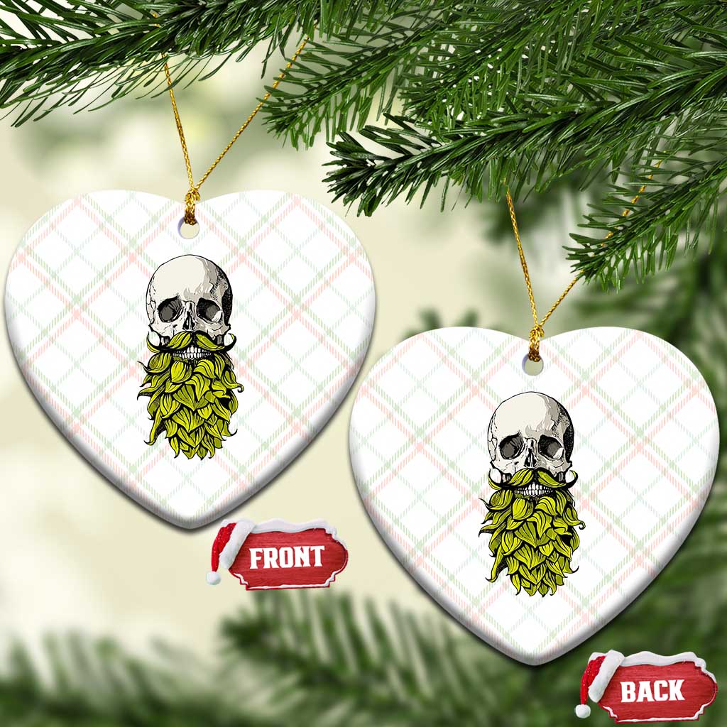 Vintage Craft Brewer Beer Lover Gift Ceramic Ornament Beer Hops Beard Skull