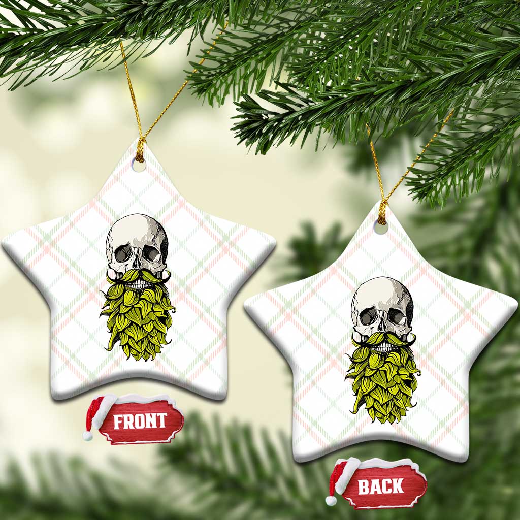 Vintage Craft Brewer Beer Lover Gift Ceramic Ornament Beer Hops Beard Skull