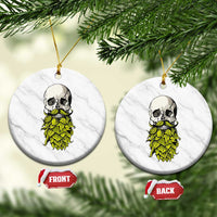 Vintage Craft Brewer Beer Lover Gift Ceramic Ornament Beer Hops Beard Skull