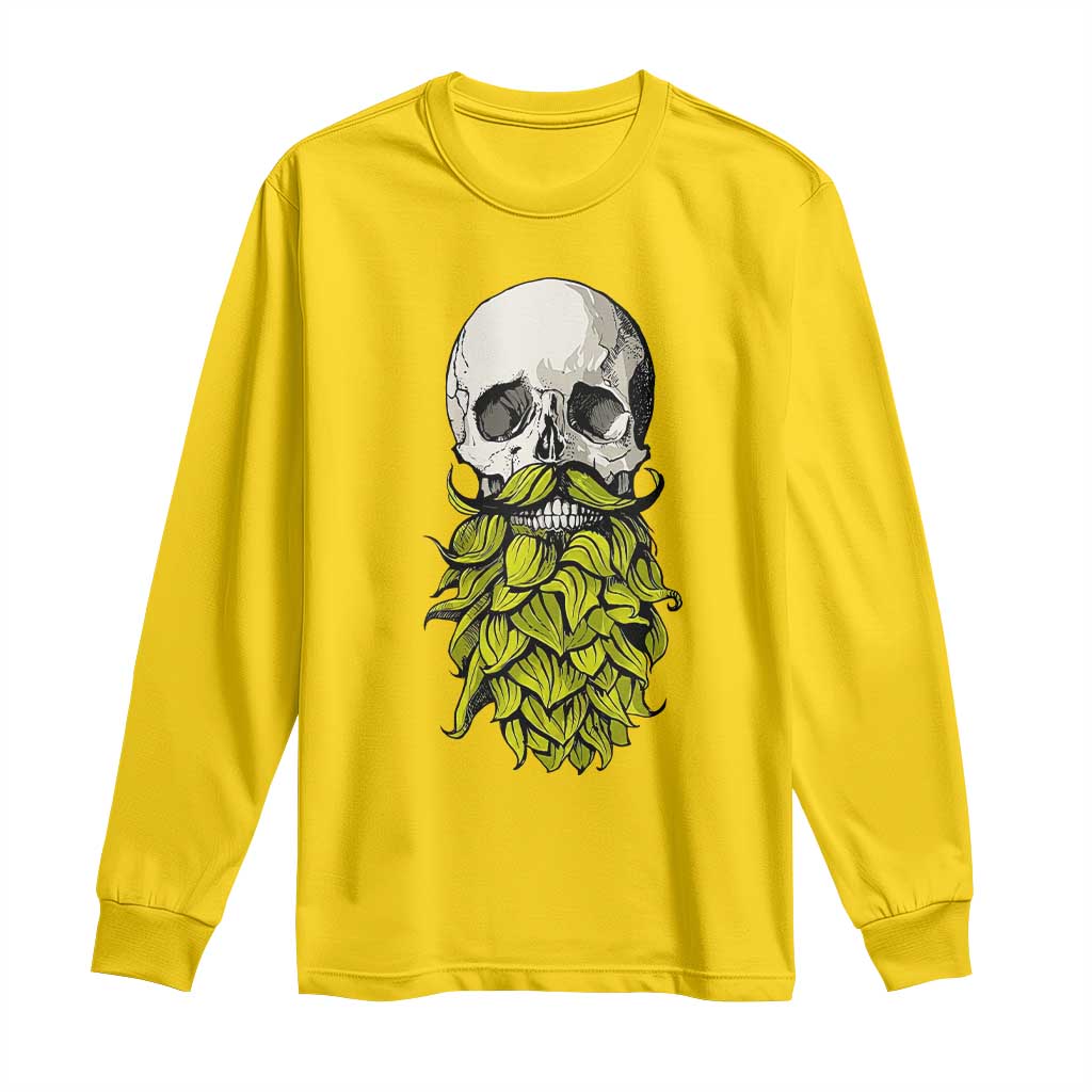 Vintage Craft Brewer Beer Lover Gift Long Sleeve Shirt Beer Hops Beard Skull