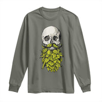 Vintage Craft Brewer Beer Lover Gift Long Sleeve Shirt Beer Hops Beard Skull