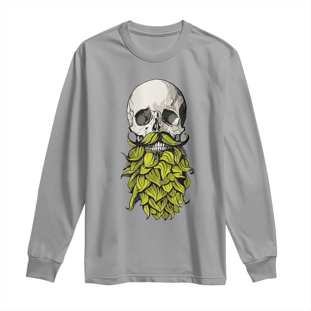 Vintage Craft Brewer Beer Lover Gift Long Sleeve Shirt Beer Hops Beard Skull