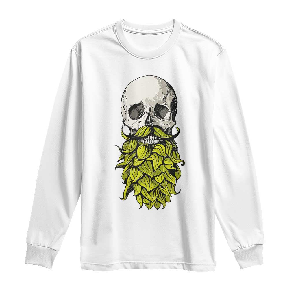 Vintage Craft Brewer Beer Lover Gift Long Sleeve Shirt Beer Hops Beard Skull