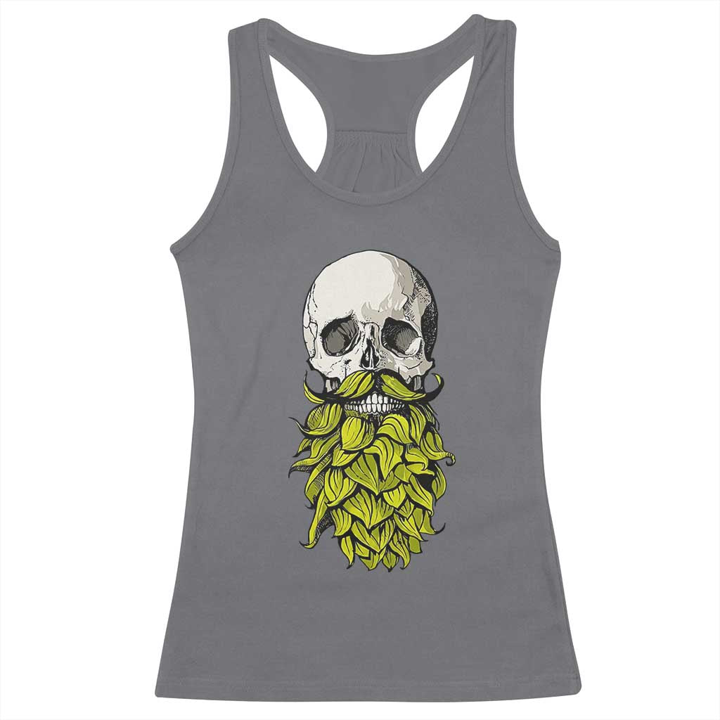 Vintage Craft Brewer Beer Lover Gift Racerback Tank Top Beer Hops Beard Skull