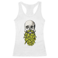 Vintage Craft Brewer Beer Lover Gift Racerback Tank Top Beer Hops Beard Skull