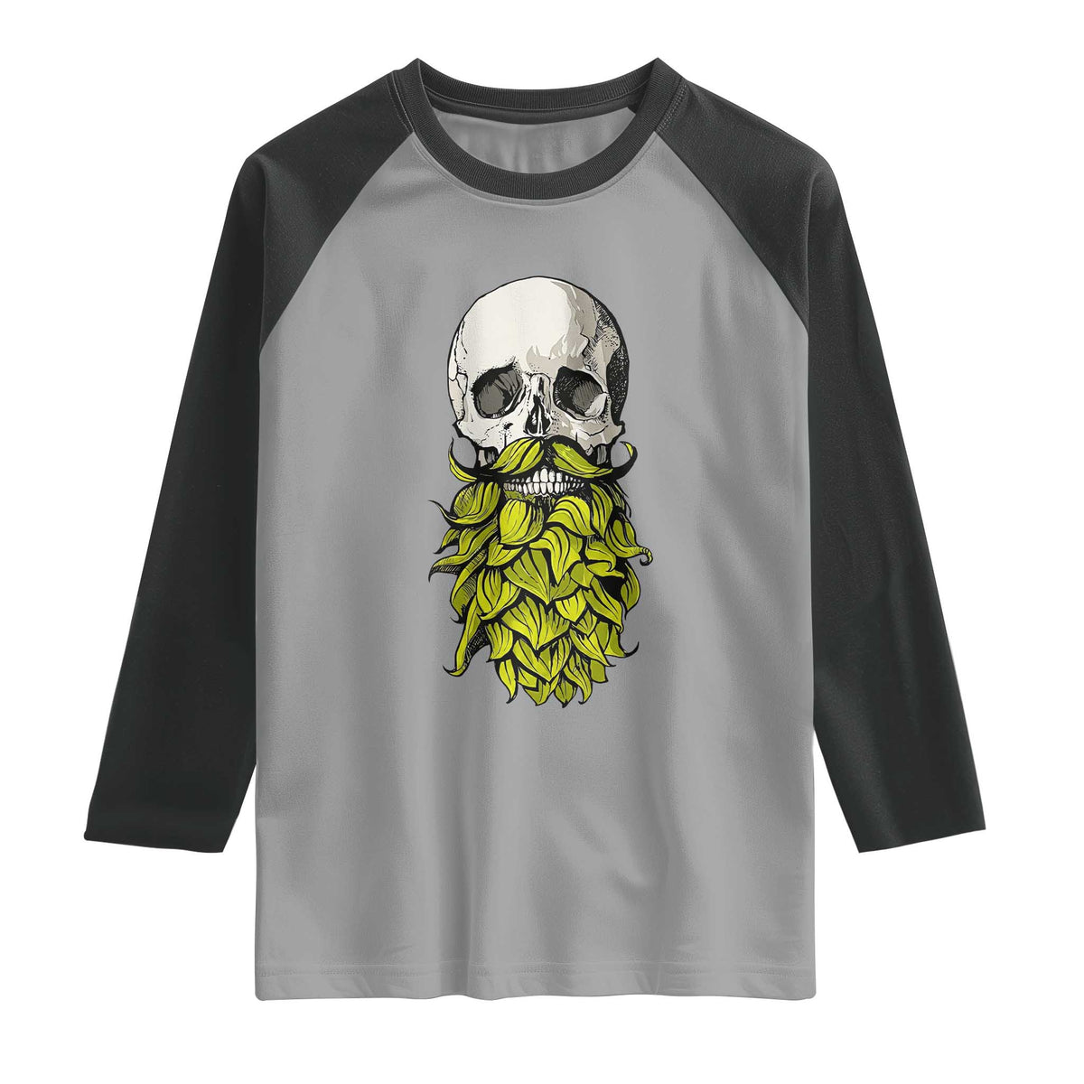 Vintage Craft Brewer Beer Lover Gift Raglan Shirt Beer Hops Beard Skull