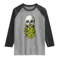 Vintage Craft Brewer Beer Lover Gift Raglan Shirt Beer Hops Beard Skull