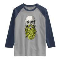 Vintage Craft Brewer Beer Lover Gift Raglan Shirt Beer Hops Beard Skull