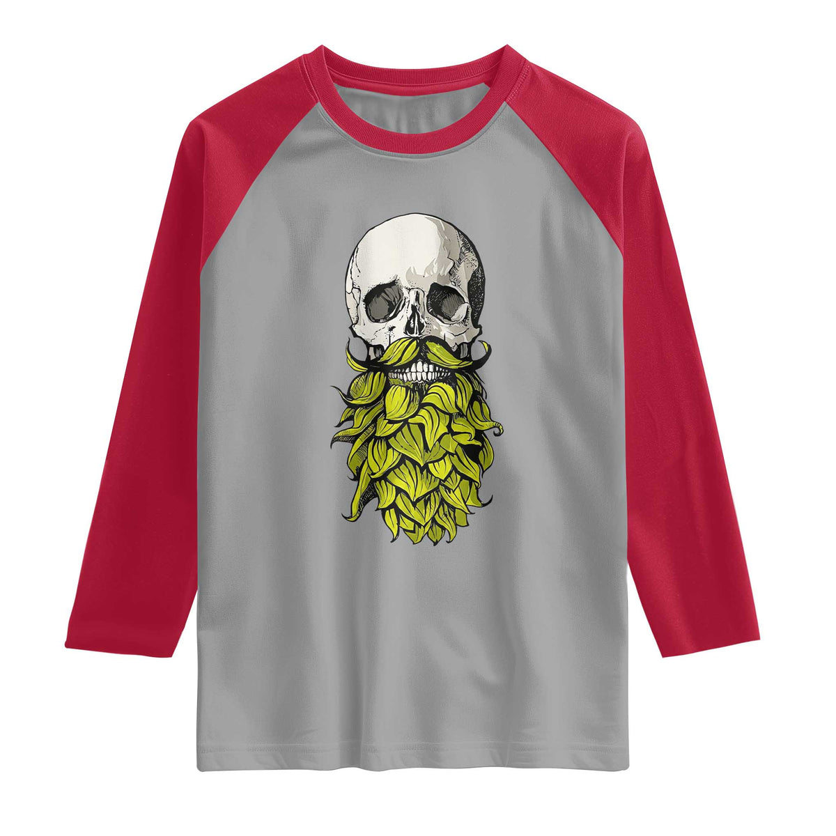 Vintage Craft Brewer Beer Lover Gift Raglan Shirt Beer Hops Beard Skull