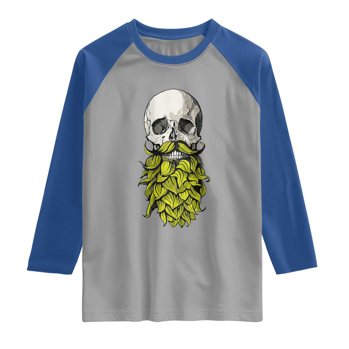 Vintage Craft Brewer Beer Lover Gift Raglan Shirt Beer Hops Beard Skull